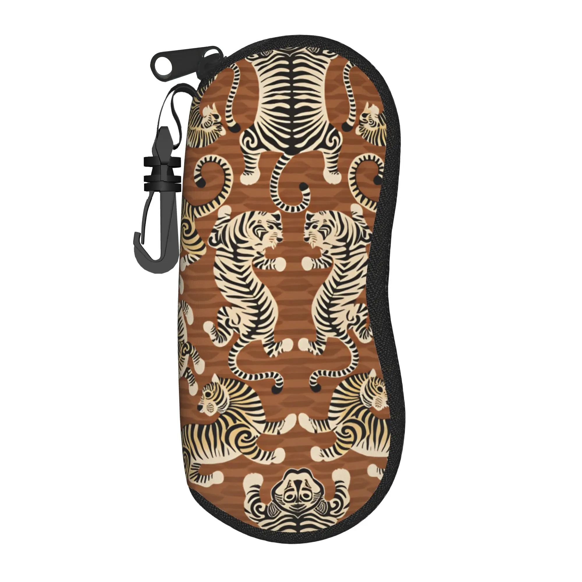 Leopard Print Stylish Eyewear Case with Zip Closure