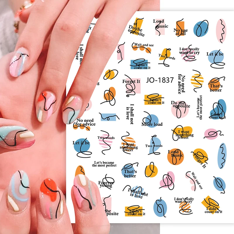 Colorful Bronzing Striped Nail Art Decals 3D Nail Stickers image 15