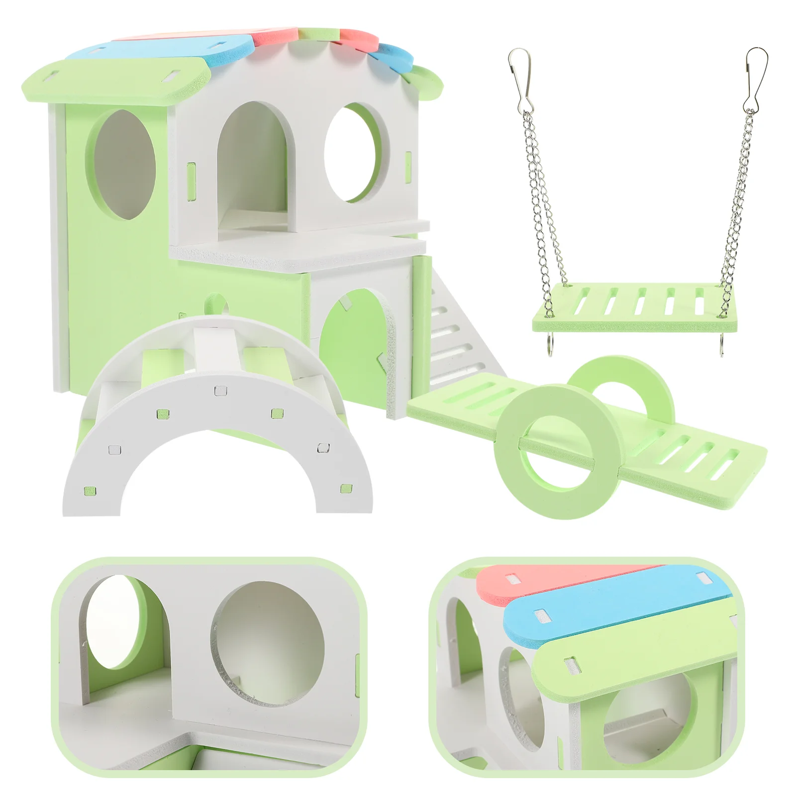 

1 Set of Decorative Hamster Hideout Wear-resistant Hamster Bridge Hamster Toy
