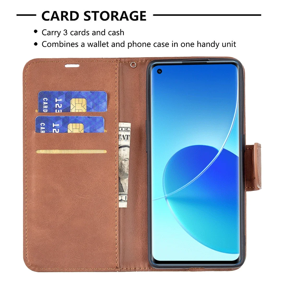 Luxury Magnetic Buckle Flip Leather Wallet Case
