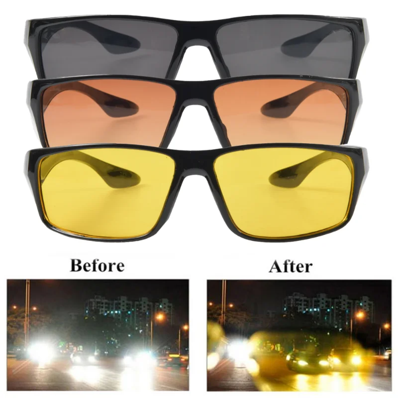 Car Night Vision Driver Goggles Sunglasses UV Protection Anti-Glare Motorcycle Driving Glasses Sunglass Eyewear Car Accessories