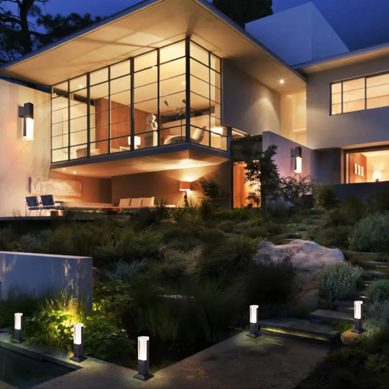 Outdoor human body induction waterproof LED garden lawn lamp modern aluminum outdoor garden villa landscape lawn street lamp