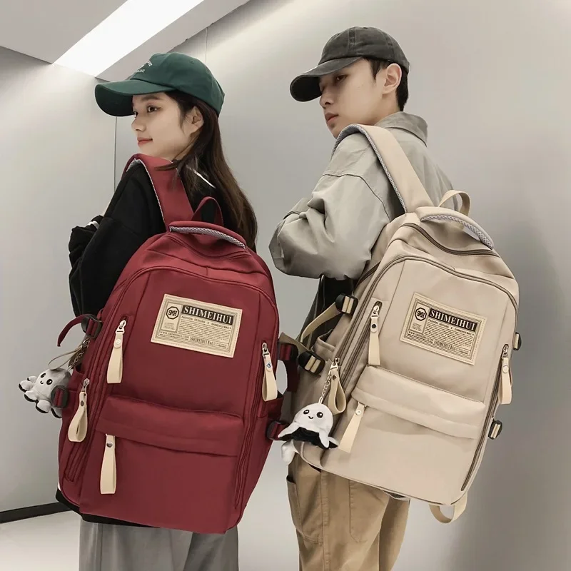 large capacity backpack men bagpack male students female leisure travel computer bag Simplicity schoolbag light traveling bag