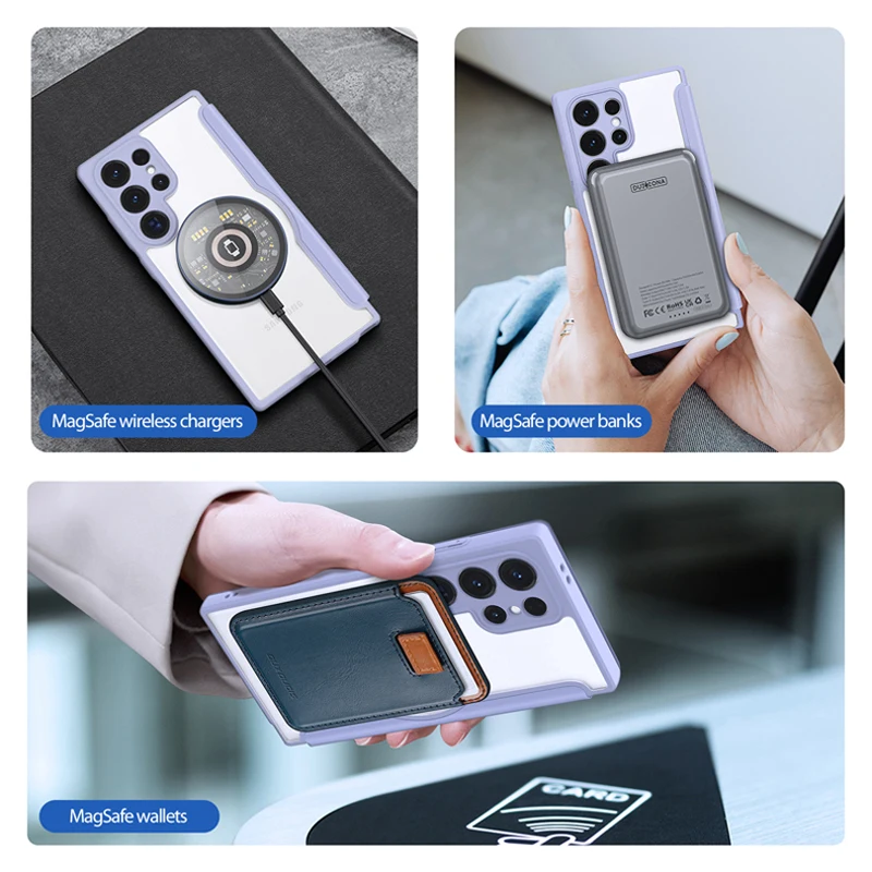 For Samsung Galaxy S24 Ultra Case DUX DUCIS Skin X Pro Folio Magnetic Leather Flip Stand Cover with Card Slot for S24 Plus