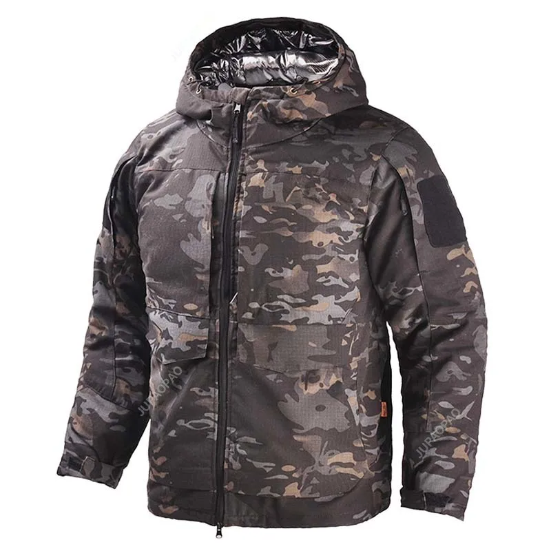 

Military Tactical Jackets Man Winter Warm Parkas Men US Camo Army Windbreaks Uniforms Camping Jacket Polar Coat Heat Reflective