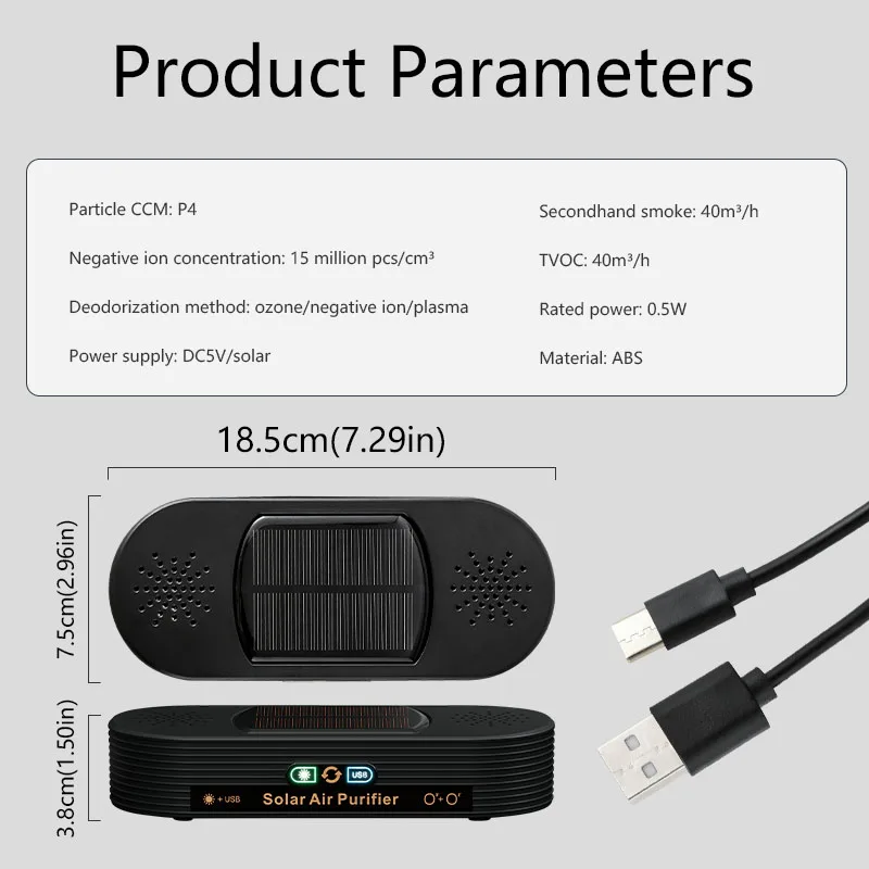 Car Air Purifier Removes Odors Second-hand Smoke Formaldehyde Zero Consumables USB Plug-in Type air purifier