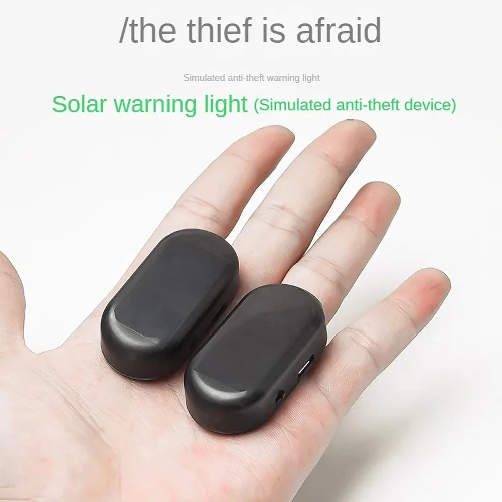 Security Flashing Light Solar Powered Car Fake Security Super Bright Simulated Dummy Alarm Wireless Warning Anti-Theft Caution Flashing