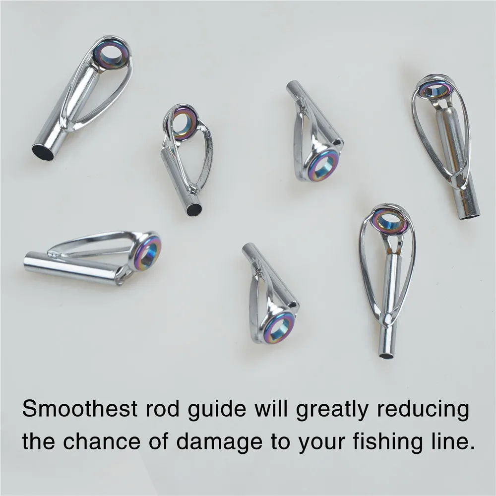 Guides de canne à pêche - Kit de réparation d'yeux de canne à pêche - Kit de remplacement pour appât/filature - Guides de canne à pêche en acier inoxydable - Embouts de