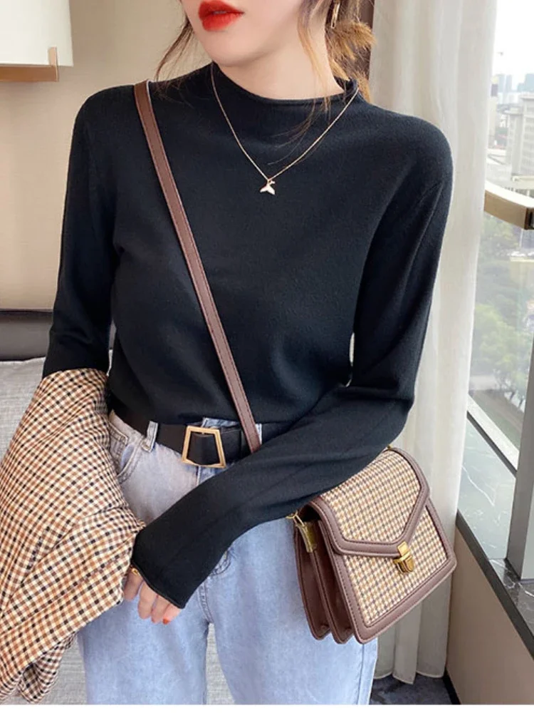 سترة نسائية لربيع وصيف بأكمام طويلة لعام 2025 سترة رقيقة محبوكة بلوفرات ناعمة سترات أساسية ناعمة للنساء 6