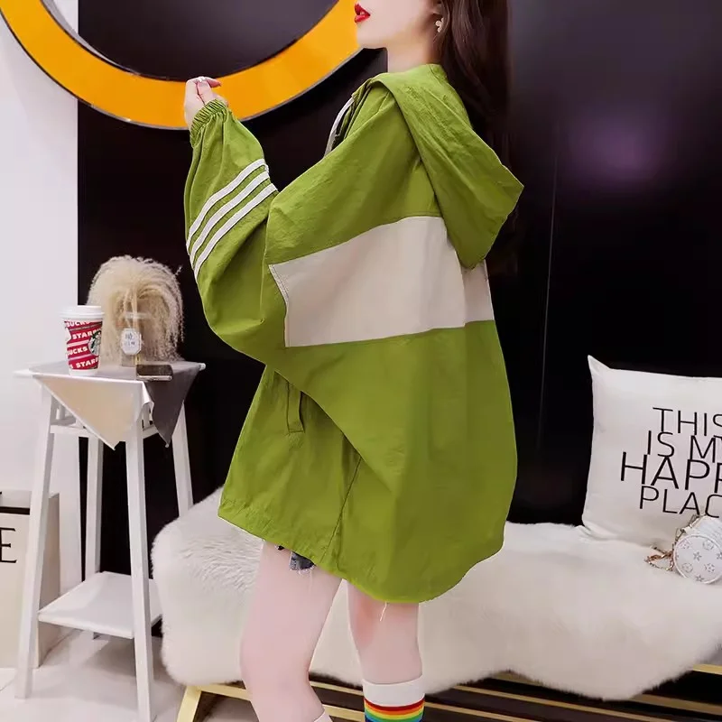 Off White Women's Clothing 2023 Summer New Design Sense Niche Thin Breathable Sun Protection Cardigan Hooded Jacket Female Trend