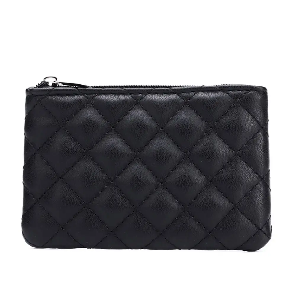 

Square Lattice Coin Purse Casual PU Leather Zipper Credit Card Holder Credit Card Holder Hand Bag PU Leather Wallet Outdoor