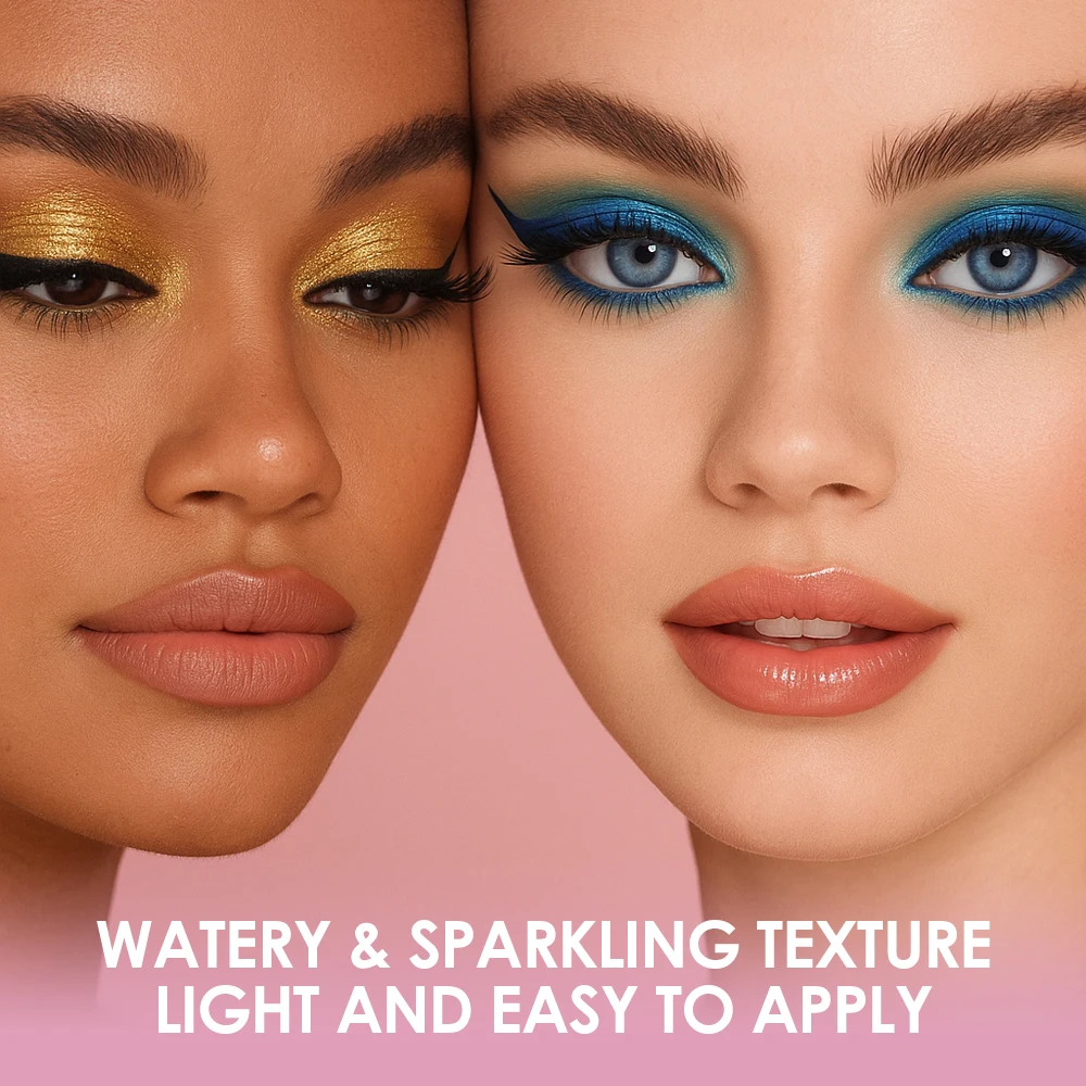 Description Picture 6 of itemJulystar 5-piece pearlescent glitter liquid eyeshadow set, long-lasting color, high saturation with glittery eyeshadow set