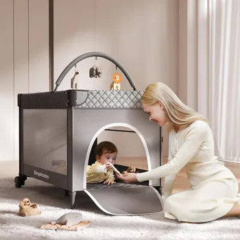 4 in 1 Baby Bassinet,Pack and Play,Bedside Crib Sleeper,Bottom Storage and Toy Bar for Newborn to Toddles 4