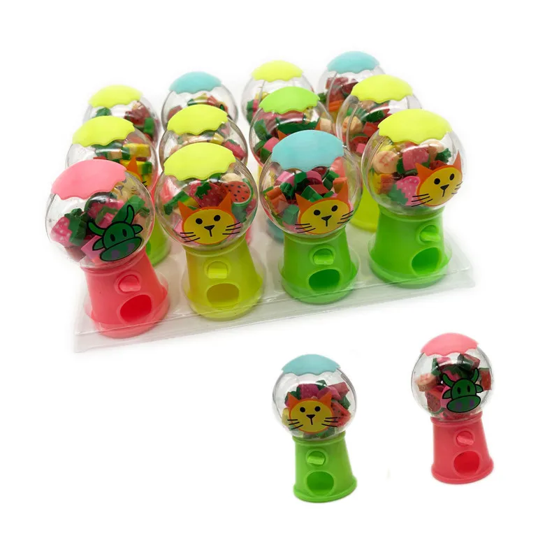 Creative Gashapon Machine Erasers 12pcs Cute Mini Rubber Erasers Korean Stationery Kid Toys Correction Tool Office Supplies pencil eraser,eraser pen,plasticine eraser,eraser refillable pen,biscuit eraser,kneadable eraser,retractable eraser
