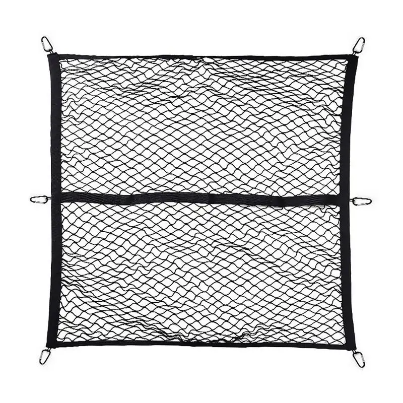 

Car Trunk Net Back Rear Trunk Organizer Net Mesh Seat Universal Stretchable Truck Net Luggage Storage Cargo Net Carabiners Hook