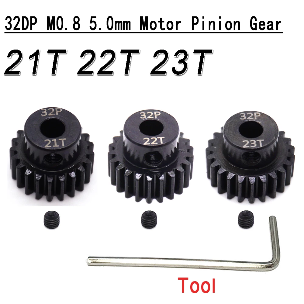 3PCS 32DP M 0,8 3,175mm/5,0mm & M1 5,0mm Ritzel Motor Stahl/Metall Getriebe 11T-34T für 1/10 1/8 RC Auto Buggy Monster Truck Modell Teil – Detail 28