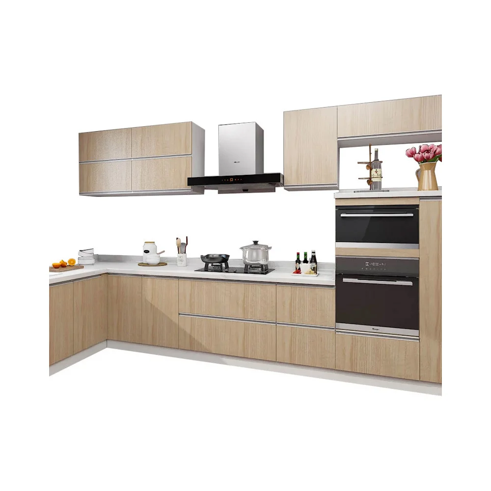 Made Modern Modular melamine Solid Wood home furniture Kitchen Cabinets