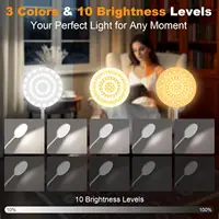3.5in LED Clip Light Desk Lamp USB Rechargeable Cordless 1800mAh Battery 23 LEDs 3 Colors 3000K-6000K 10 Levels Dimmable Flexible Gooseneck Sturdy Clamp Wide Beam 120° High  130lm Eye Care Reading Light for Office Study Bedroom Dorm Workbench Studio 3