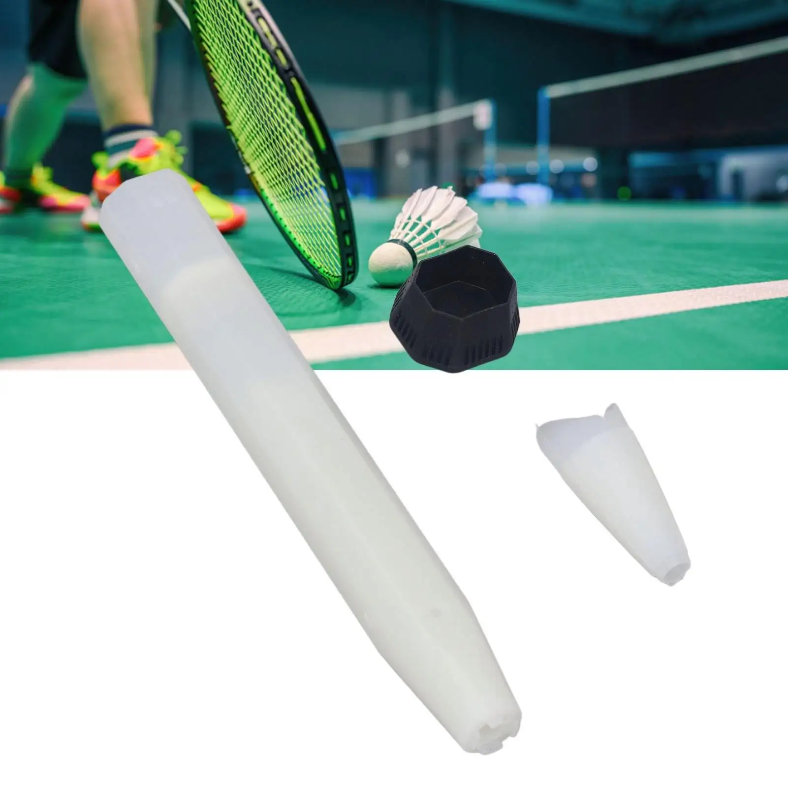 Badminton Bat Handle Nylon Fiber Shockproof Corrosion Resistant White Floating Handle for 6 .8-7.1mm Bat Tube