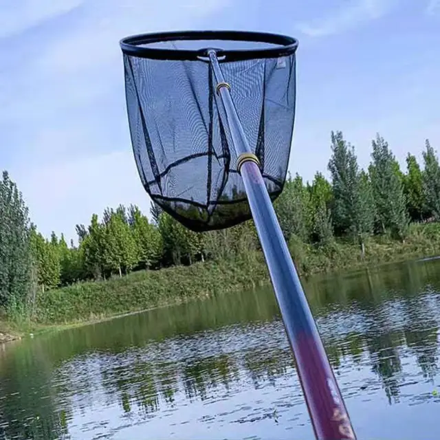 Portable Nano Mesh Fabric Fishing Net Head Anti-hook Deepening Fishing Folding Mesh Black Fishing Landing Net
