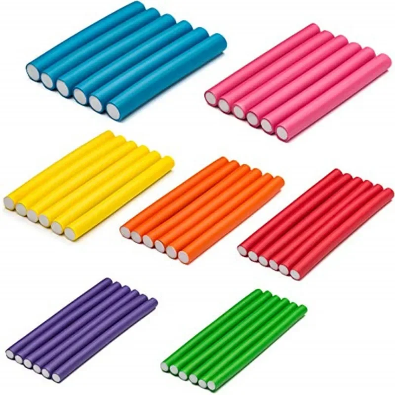 Hair Styling Tool 10pcs Foam Heatless Curling Rod Soft Bendy Twist Curls Sponge Hair Curlers Rollers DIY Set