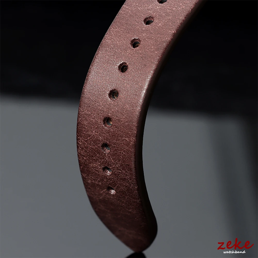 Elegant Genuine Leather Watch Band with Wooden Box & Butterfly Clasp Bracelet