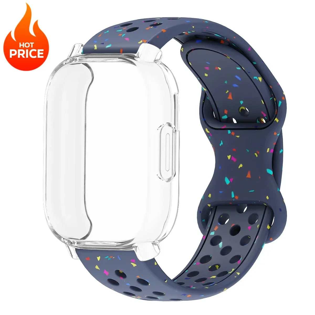Enhanced Silicone Strap and TPU Protector Case for Full-Screen Coverage - Breathable Sports Band Design