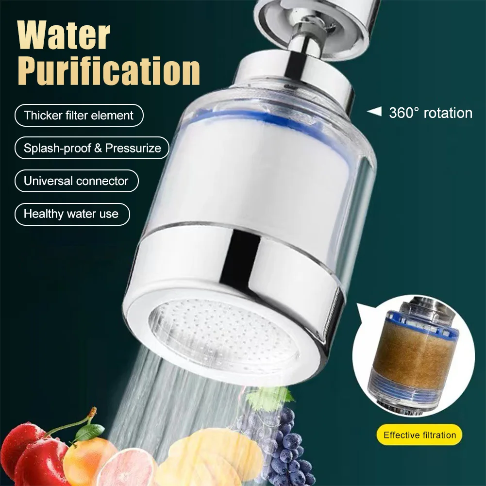 

Faucet Filter for Kitchen Sink 360° Rotataion Water Filtration System for Tap Water Purifier Reduce Chlorine Rust Water Aerator