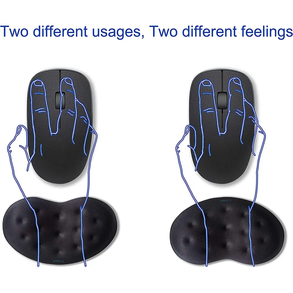 Brila-almofada Ergonômica do Descanso do Pulso do Rato Espuma da Memória Massageando Furos Design Suporte Antiderrapante Almofada para Trabalhar e Jogos - Imagem 3