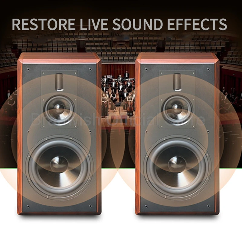 Description Picture 4 of item250W 10 Inch Bookshelf Speakers Three-Way Fever Hifi Home Theater System Music Wooden Sound Equipment Amplifiers Passive Speaker