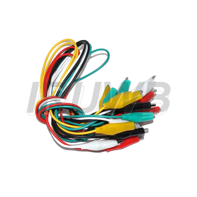 10 pinces crocodiles électriques de 28 mm pour test DIY, double extrémité, 46 cm, pour câbles de test et fils de liaison