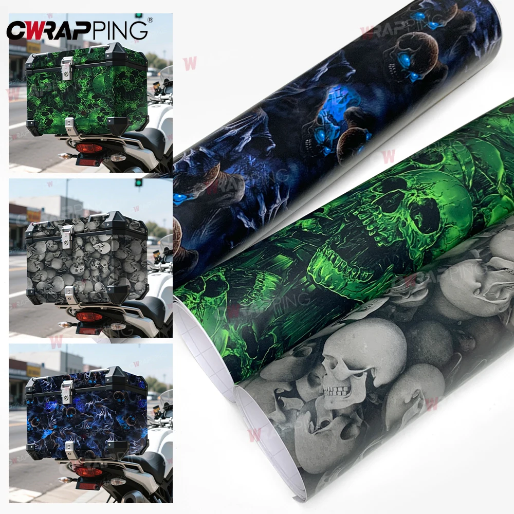 Car Sticker Skull Cartoon Printed Adhesive Vinyl for Car Body Film Camo Motorcycle Modification Films Wrap Vinyl Car Accessories