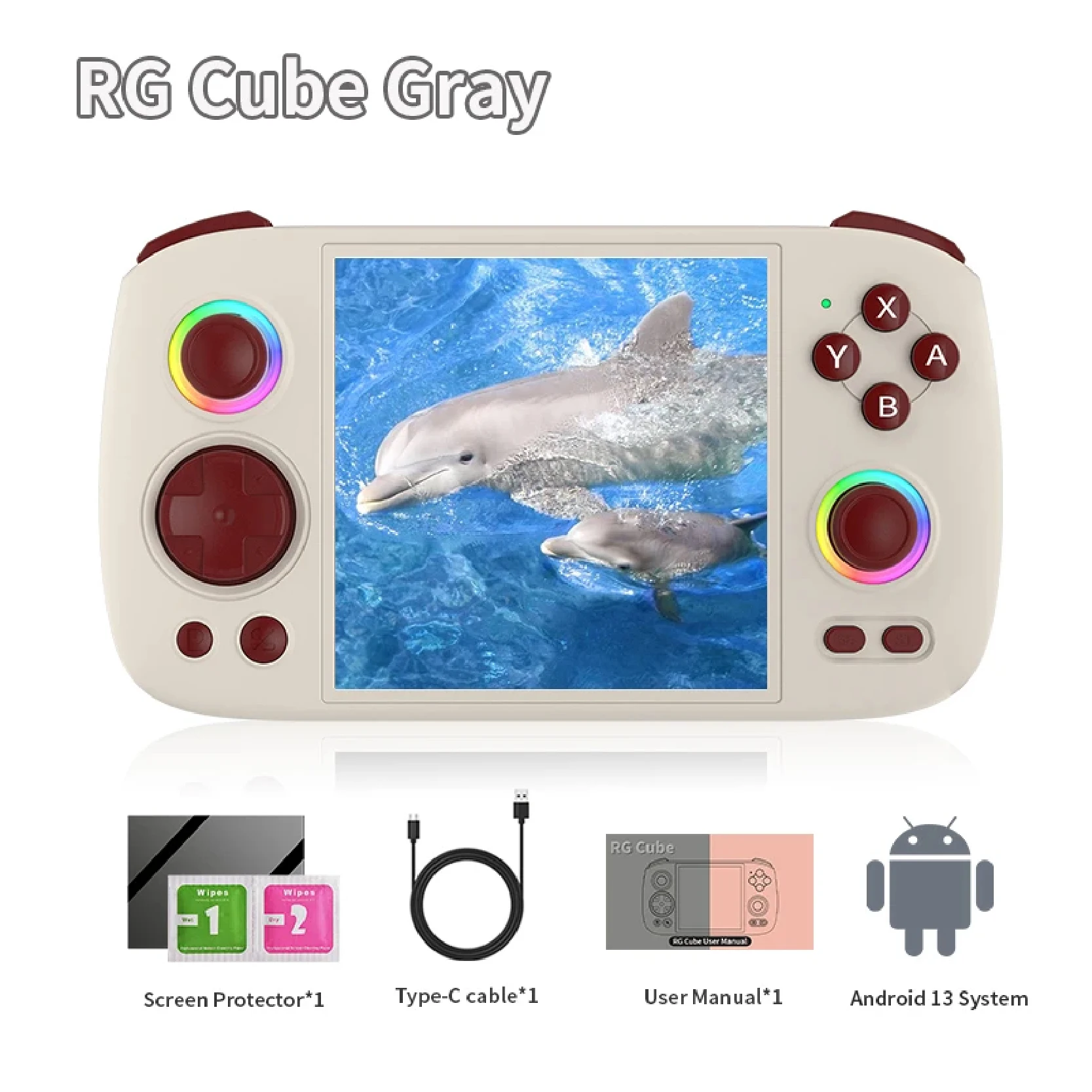 ANBERNIC RG Cube ベージュホワイト 純正ケース付き ANBERNIC RG