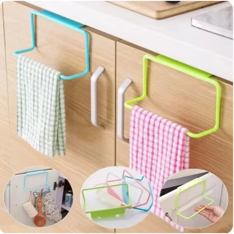 Towel Rack Bathroom Organizer Single Pole Plastic Seamless Rag Hanger Kitchen Bathroom