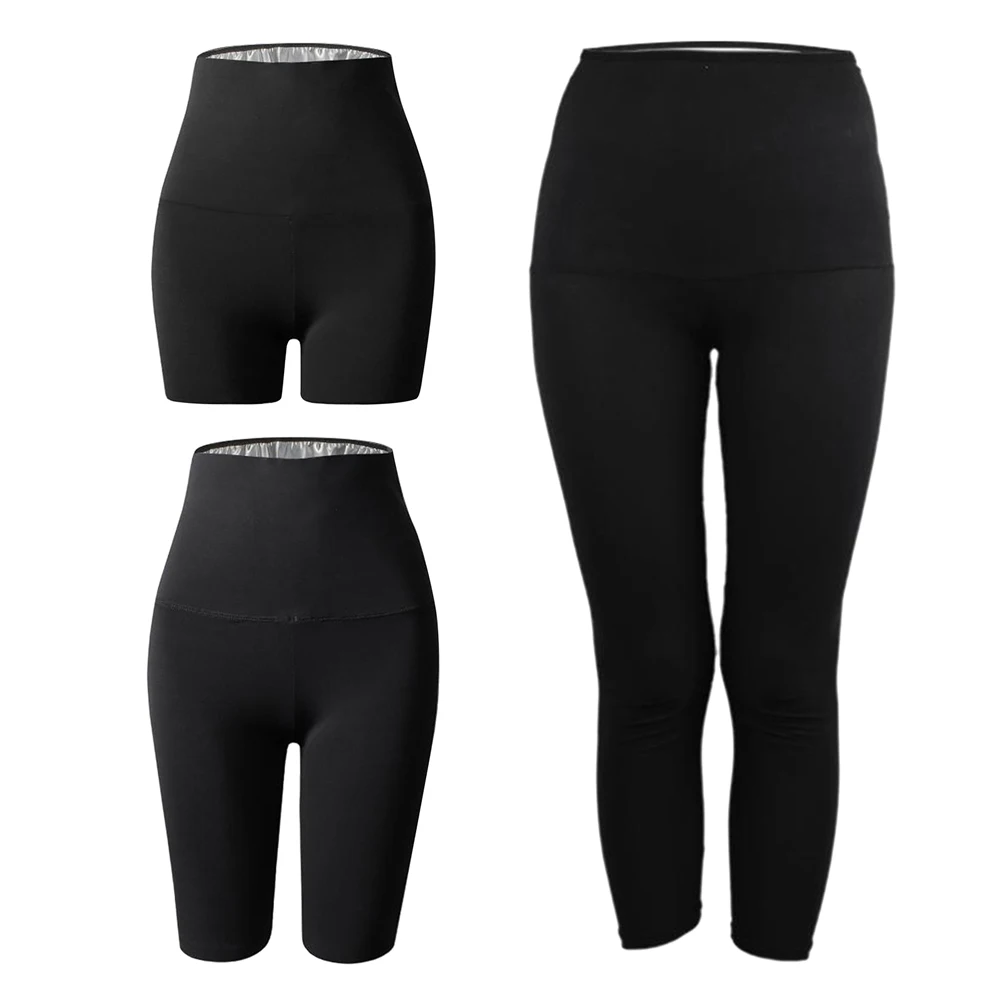 Sauna Slimming Pants Long Waist Trainer Sweat Hot Thermo Weight Loss Women Fat Burner Shorts Compression Leggings Trimmer