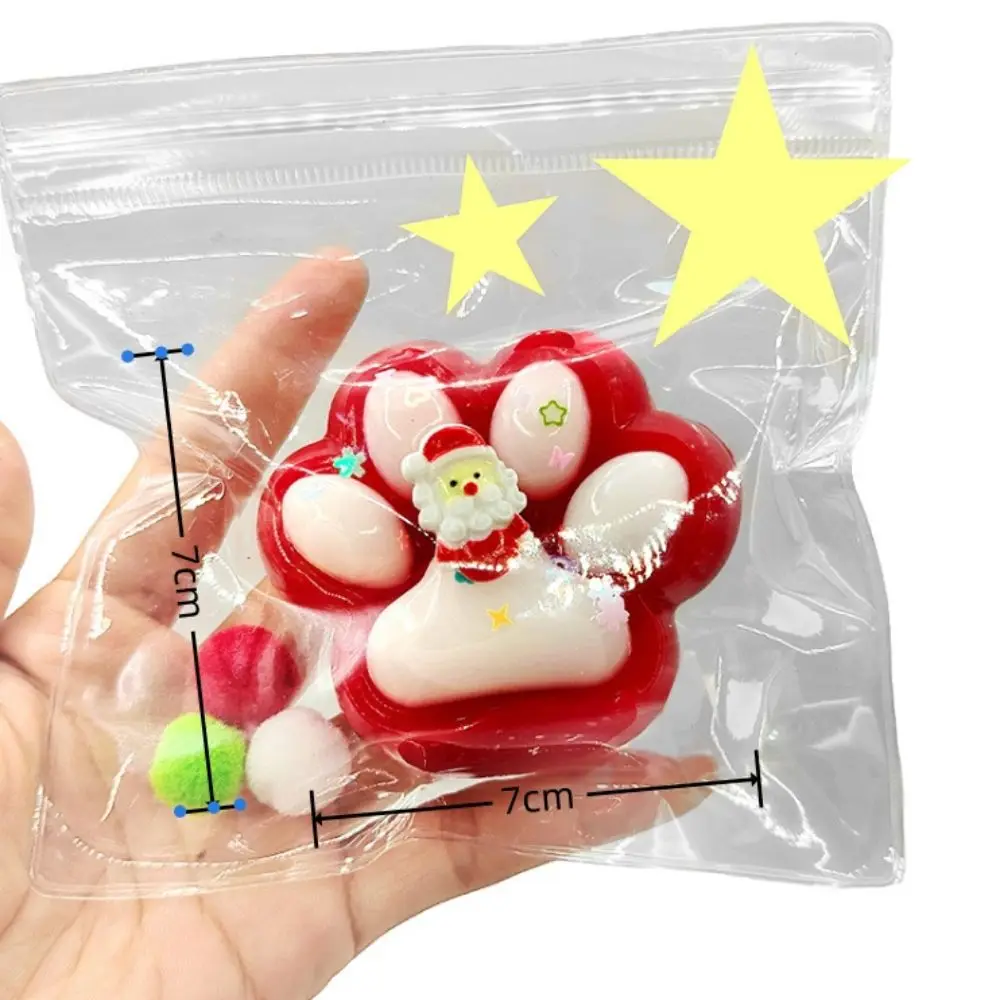 Santa Claus Deer Squeeze Cat Paw Toys Slow Rebound Christmas Gift Cat Claw Squishy Fidget Toy Silicone Relief Relax Toys 6