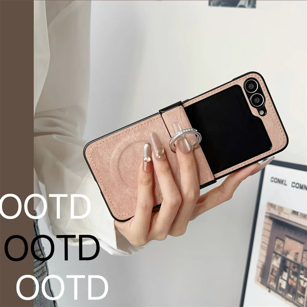 Luxury Magnetic Touch Case with Ring Holder and Hinge Protection