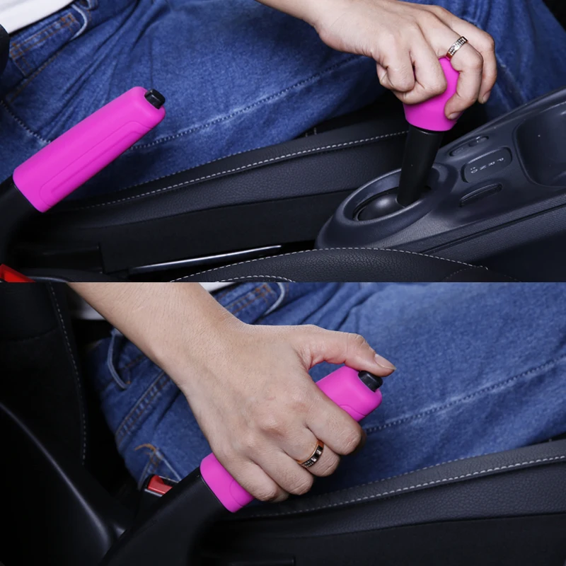 Silicone Car Handbrake Covers Auto Gear Head Shift Knob Cover Non Slip Protective Case Skin for Smart 453 Fortwo Forfour