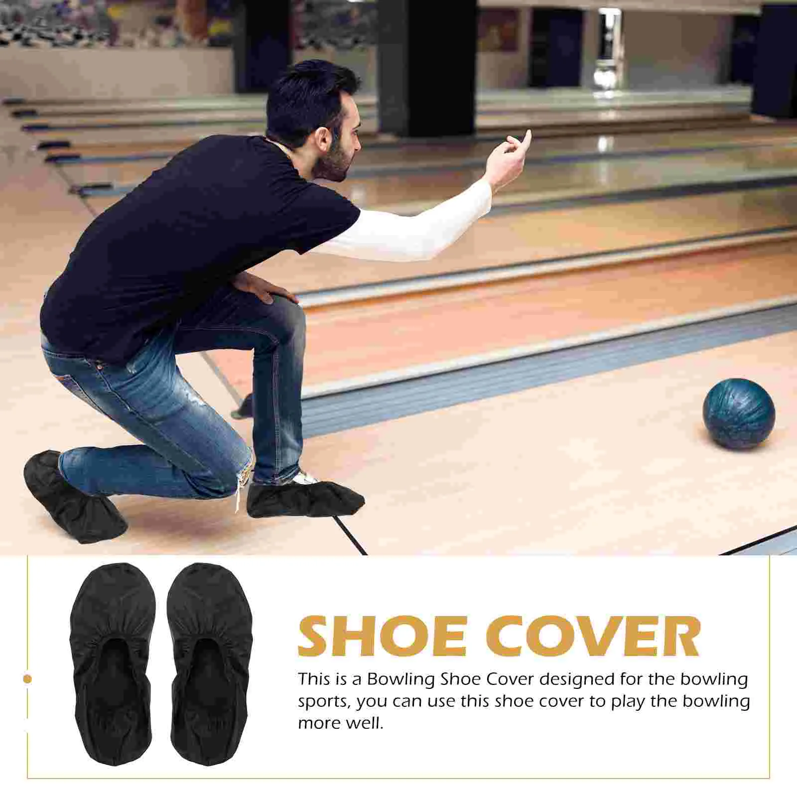 2 Pcs Anti Slip Shoe Cover Waterproof Bowling Shoe Covers Shoes Coverings Sneaker Protectors Sports Entertainment Accessories