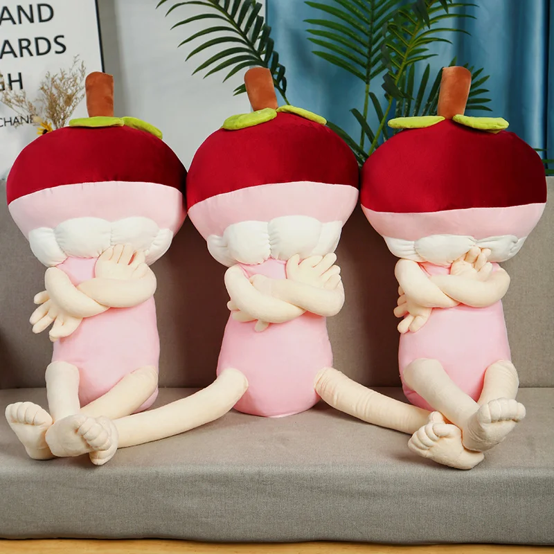 

90cm Cartoon Mangosteen Monster Man Plush Toy Soft Plant Stuffed Anime Figure Doll Creative Sofa Plushies Pillow Home Decor Gift