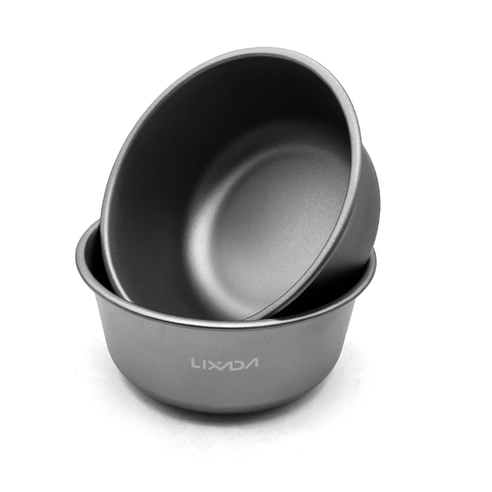 Outdoor Pure Titanium Picnic Bowl Portable Tableware Camping Travel Anti-Scald Instant Noodle Bowl Lightweight Bowl 550ml
