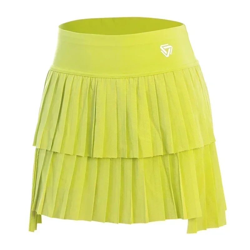 Women High Waist Double Layer Pleated Skirt Sports Golf Tennis Skirts Gym Fitness Running Yoga Athletic Workout Skort