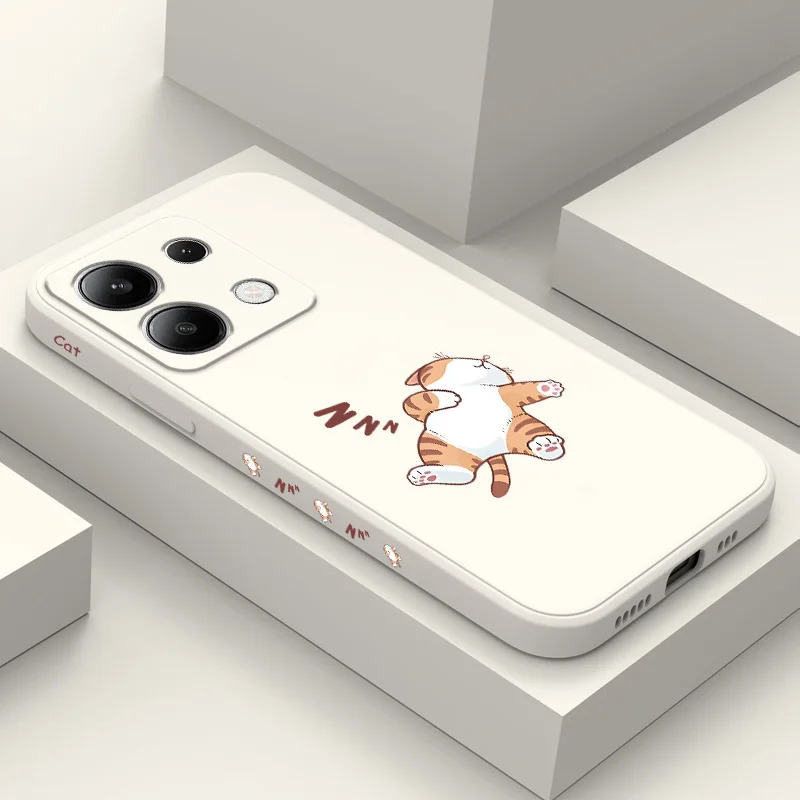 Sleep Tiger Cat Liquid Silicone Phone Case Cover
