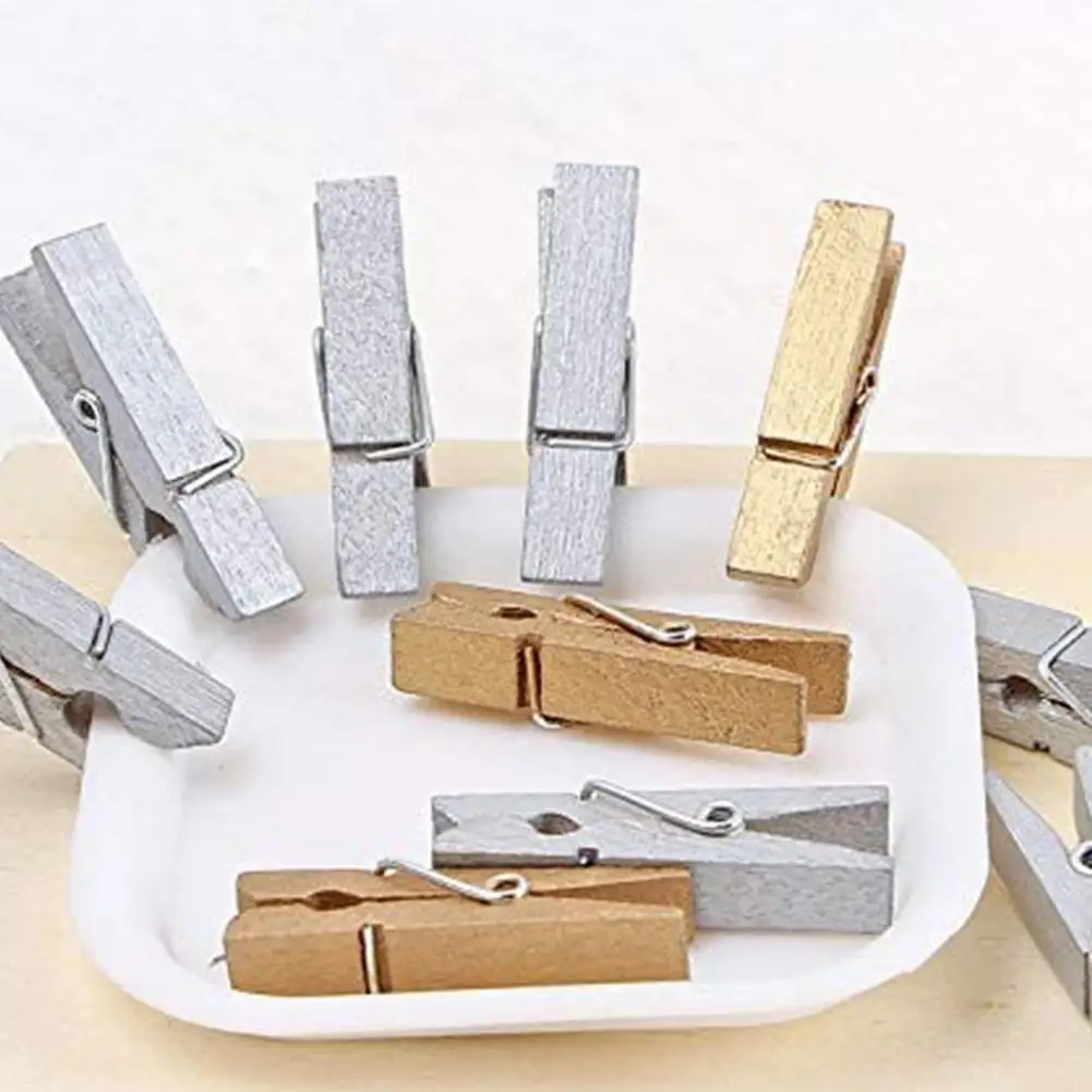Natural Wooden Mini Clips for DIY Wedding Party Decor