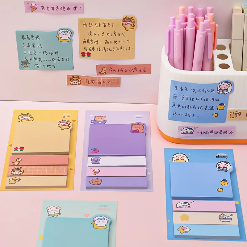 Cartoon Sticky Notes kawaii Cute Memo Pad Portable Index Label Stickers ...
