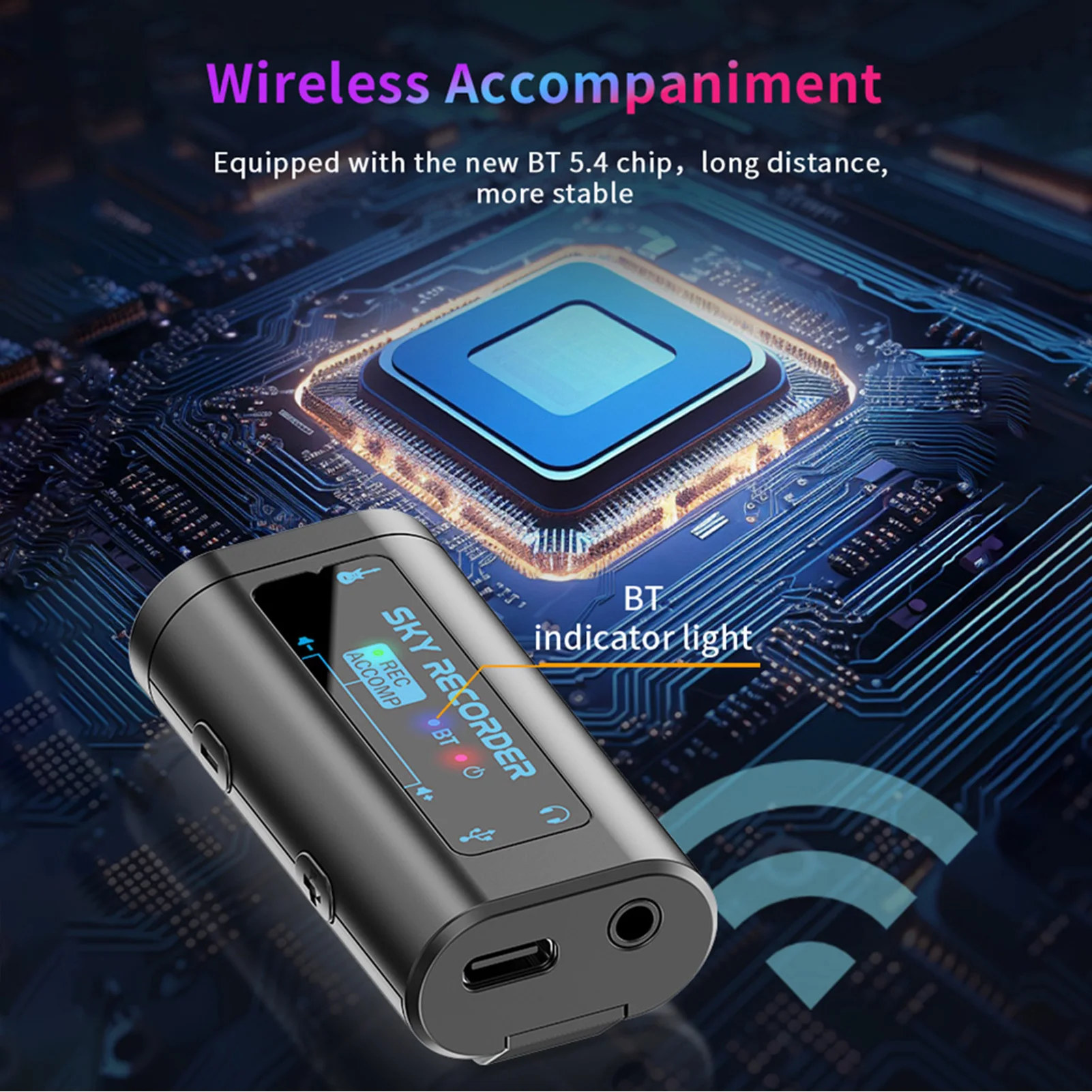 Portable Mini Audio Interface Sound Card with Bluetooth and Type-C Power Supply for Live Streaming and Recording