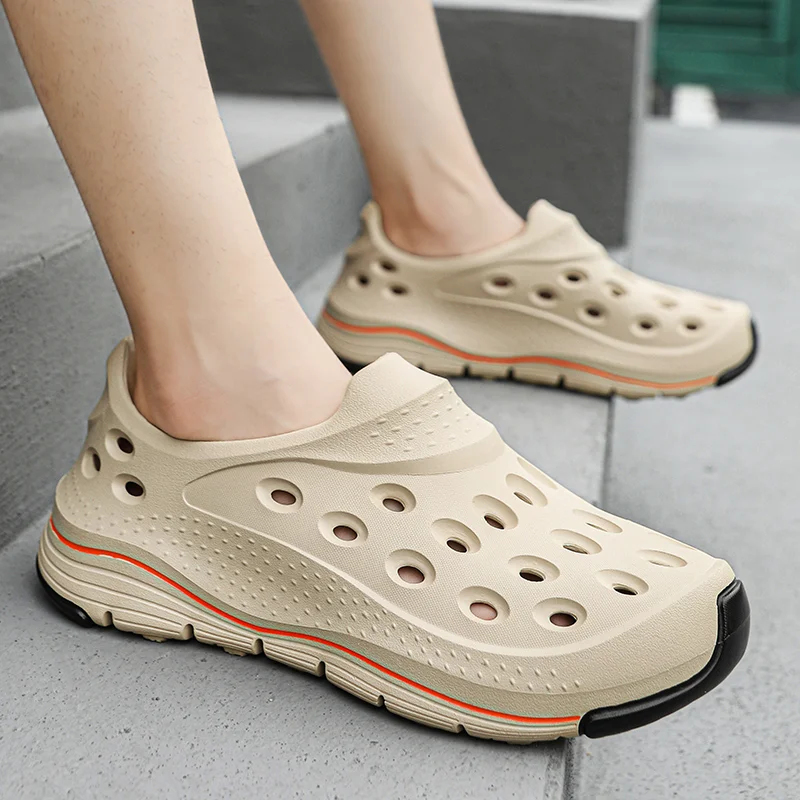 Slippers Fashionable Hole Shoes Summer Men's Popular Chameleon EVA Slippers Anti Slip Toe Capped Comfortable To Step On