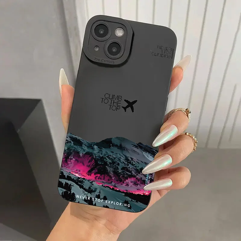 Mountain Peak Aircraft Shockproof Matte Phone Case