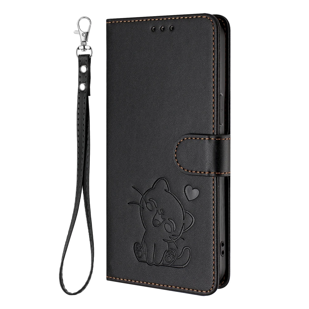 Nubia Neo 3 5G Leather Wallet Flip Phone Case with Kawaii Cat Design