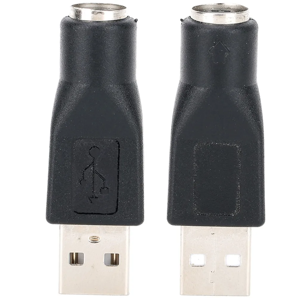 4개입 6핀 USB-PS2 어댑터 플러그 앤 플레이 블랙 USB(수)-PS/2(암) PS2 키보드 어댑터 키보드 연결용